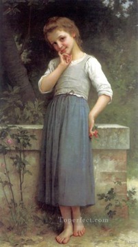 portrait Canvas - The Cherrypicker 1900 realistic girl portraits Charles Amable Lenoir